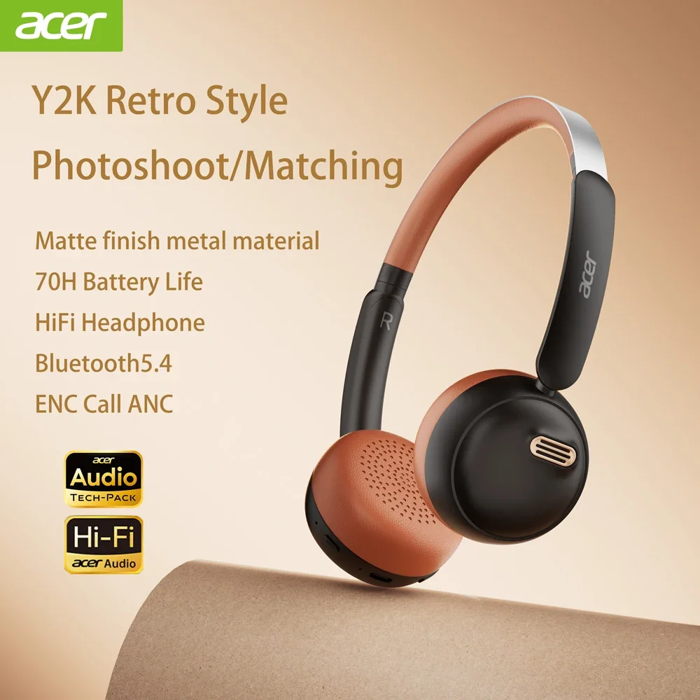 Anc Wireless Over Ear Headphones - Acer OHW111 Headphone Bluetooth INS Earphone