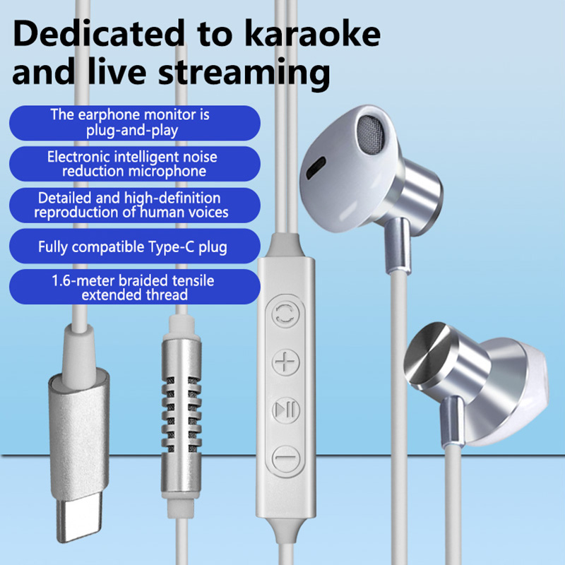 In Ear Monitors For Singers - Headphone Karaoke Berkabel Tipe C dengan