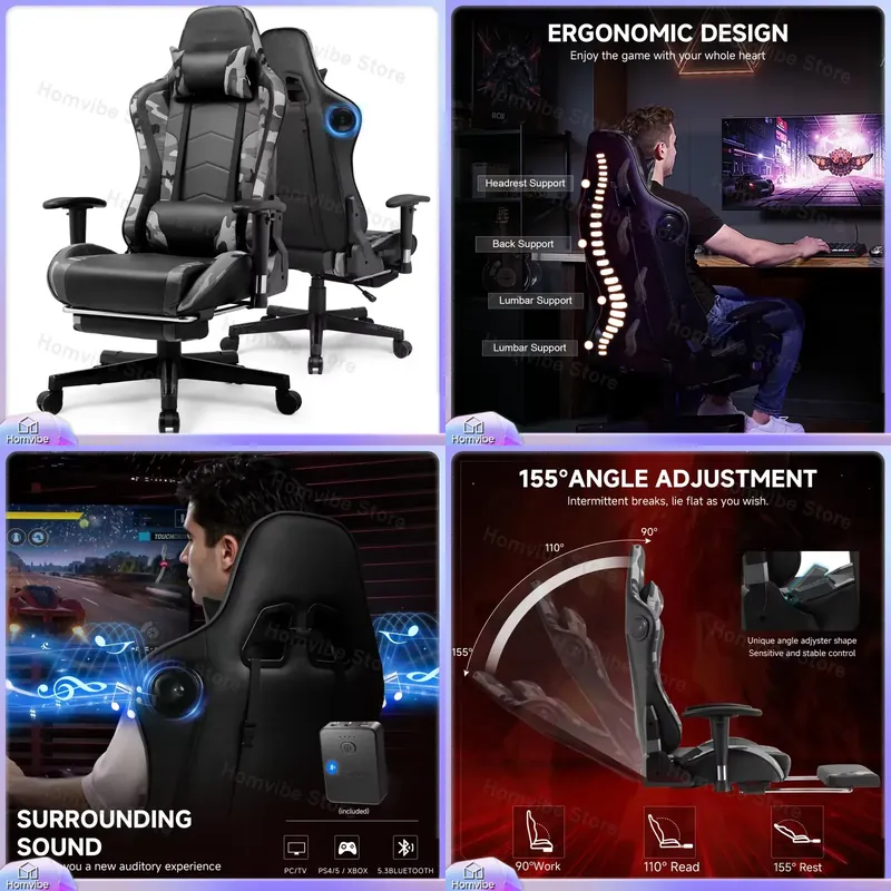Kursi Gaming Ergonomis dengan - Speakers ulasan dan harga