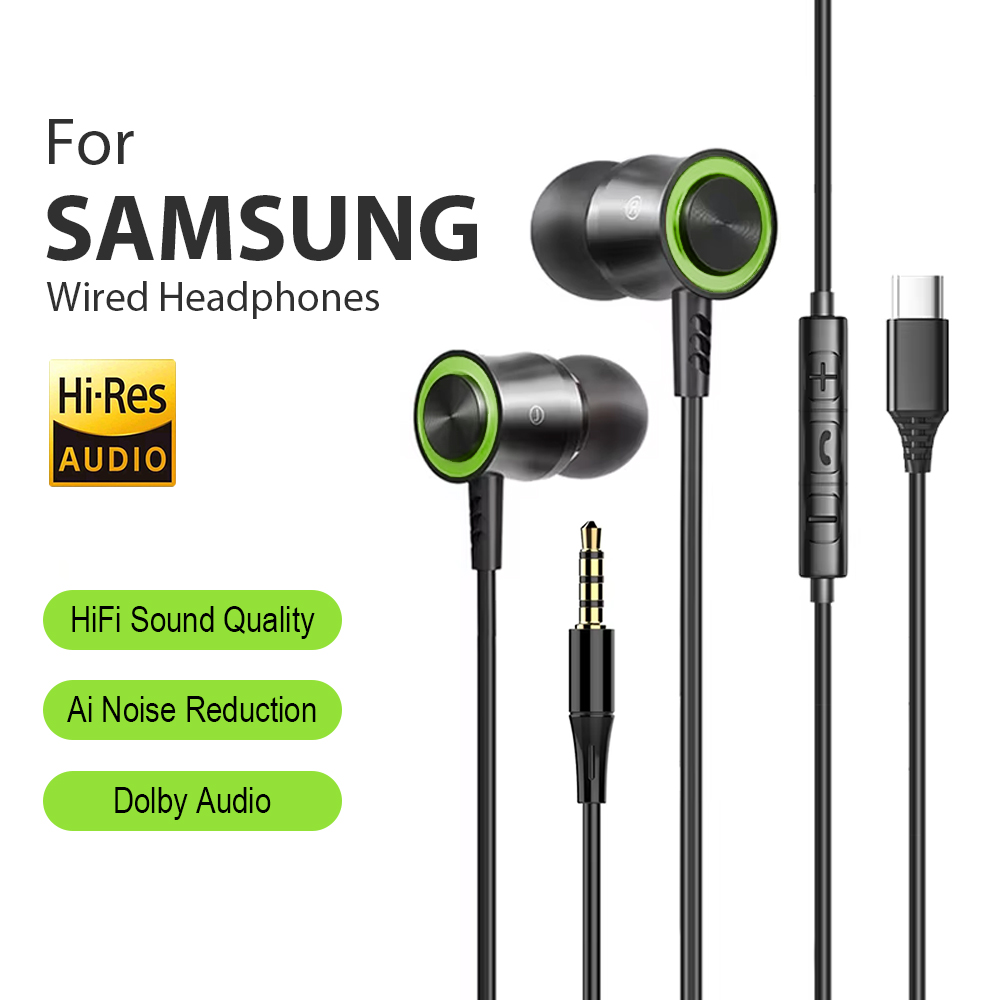 Headphone Kabel USB Tipe C Unt - Type C Wired Earphones With Mic ulasan dan harga
