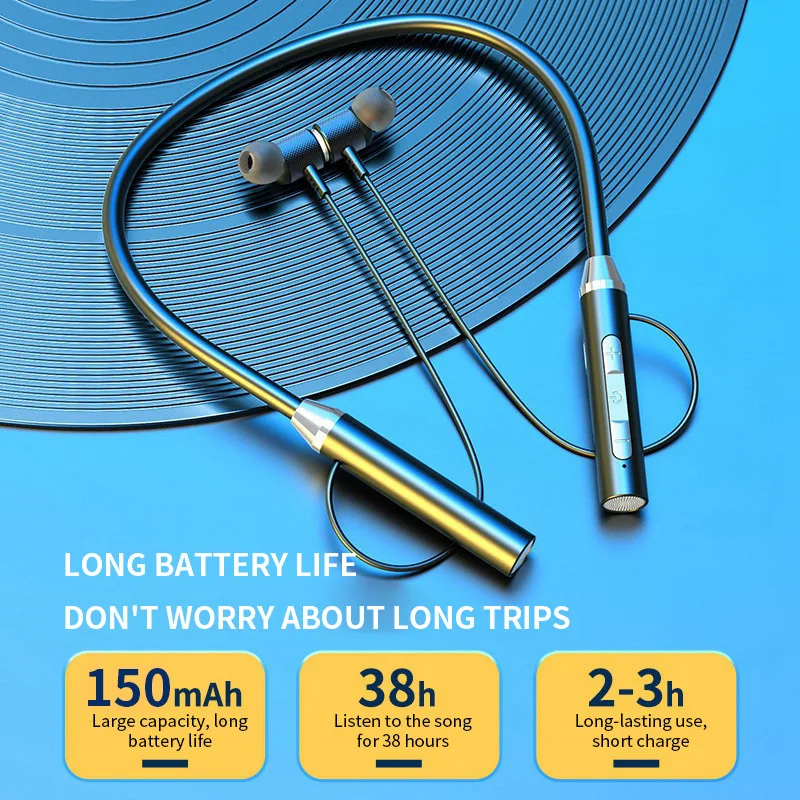 Headset Bluetooth 9D, Headphon - Magnetic Neckband Sports Earphones ulasan dan harga