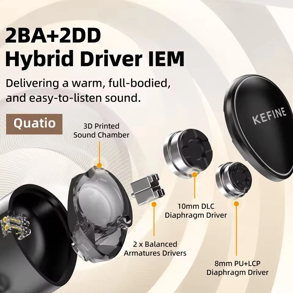 KEFINE Quatio Earphone In-Ear  - Planar Magnetic Iem Earphones ulasan dan harga
